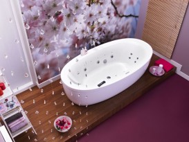 Ванна аеро- та гідромасажна акрилова PoolSpa Aura 190х100 система Economy 2 білий PHR7810SO2C0000