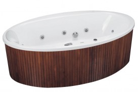 Ванна аеро- та гідромасажна акрилова PoolSpa Aura 190х100 система Economy 2 білий PHR7810SO2C0000