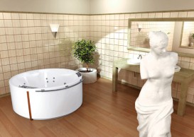 Ванна аеро- та гідромасажна акрилова PoolSpa Atlantyda 160х160 система Titanium білий PHRD310STTC0000