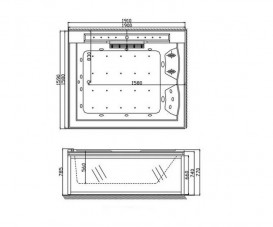 Ванна аэро- и гидромассажная акриловая Golston 180х80 правая белый G-U2608R