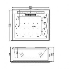 Ванна аэро- и гидромассажная акриловая Golston 190х158 правая белый G-U2607R
