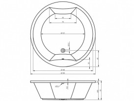 Ванна аеро- і гідромасажна акрилова Riho Carmen Ø180 см білий BZ290055USV1722