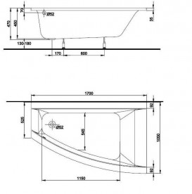 Ванна акрилова асиметрична Kolo Clarissa 170х105 левосторонняя XWA0871000