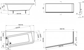 Ванна акриловая асимметричная Ravak 10° 170х100 R правая C821000000