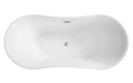 Ванна акриловая Besco Amber 170х80 см с сифоном оружейный металл матовый черный/глянцевый белый #WAS-170ABMG