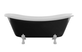 Ванна акрилова Besco Amelia 190х77 см ніжки золото глянсовий чорний/глянсовий білий #WKA-190+BWG
