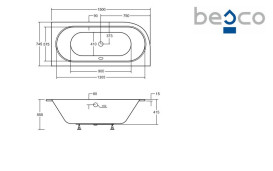 Ванна акриловая Besco Avita Slim 150х75 см правосторонняя глянцевый белый #WAV-150-NPS