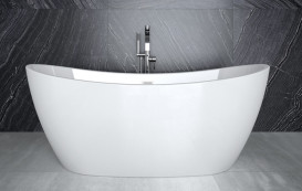 Ванна акриловая Besco Ayla 170х80 см с сифоном клик-клак хром глянцевый белый #WAS-170-A