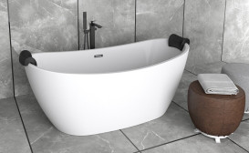 Ванна акриловая Besco Ayla 170х80 см с сифоном клик-клак хром глянцевый белый #WAS-170-A