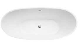 Ванна акриловая Besco Ayla 170х80 см с сифоном клик-клак хром глянцевый белый #WAS-170-A