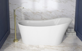 Ванна акриловая Besco Calima 170х74 см с сифоном клик-клак хром глянцевый белый #WAS-170-C