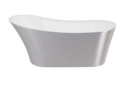 Ванна акриловая Besco Calima Glam  170х74 см с сифоном золото серебро/глянцевый белый #WAS-170-CSZ