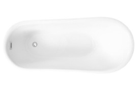 Ванна акриловая Besco Calima Glam  170х74 см с сифоном золото серебро/глянцевый белый #WAS-170-CSZ