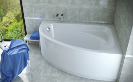 Ванна акриловая Besco Cornea 140х80 см правосторонняя глянцевый белый #WAC-140-NP