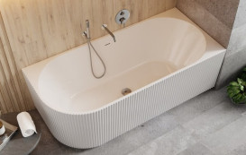 Ванна акриловая Besco Denaya 170х78 см правосторонняя с сифоном клик-клак хром глянцевый белый #WAS-170-DPC