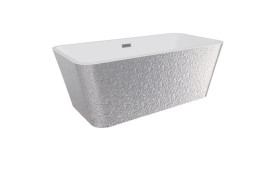 Ванна акриловая Besco Evita Glam 160х80 см с сифоном золото серебро/глянцевый белый #WA-160-ESZ
