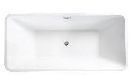 Ванна акриловая Besco Evita Glam 160х80 см с сифоном золото серебро/глянцевый белый #WA-160-ESZ