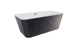 Ванна акриловая Besco Evita Glam 160х80 см с сифоном хром графит/глянцевый белый #WA-160-EGR