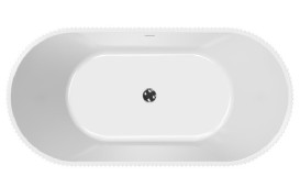 Ванна акриловая Besco Giuliana 170х80 см с сифоном клик-клак хром глянцевый белый #WAS-170-GL