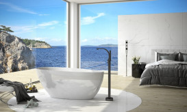 Ванна акрилова Besco Goya 170х72 см із сифоном клік-клак хром глянсовий білий #WMD-170-G