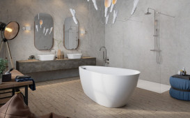 Ванна акриловая Besco Goya A-Line 160х73 см с сифоном клик-клак хром глянцевый белый #WAS-160-G