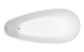 Ванна акриловая Besco Goya A-Line 170х80 см с белым сифоном глянцевый черный/глянцевый белый #WAS-170GBBI