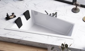 Ванна акриловая Besco Intima Duo Slim 180х125 см левосторонняя глянцевый белый #WAID-180-SL