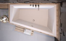 Ванна акрилова Besco Intima Duo Slim 180х125 см правостороння глянсовий білий #WAID-180-SP