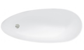 Ванна акрилова Besco Keya 165х70 см із сифоном клік-клак хром чорний глянсовий/глянцевий білий #WMD-165-KBW