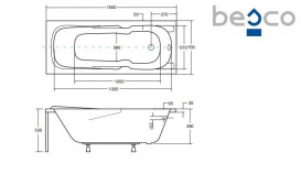 Ванна акрилова Besco Majka Nova 150х70 см білий глянсовий #WAM-150-PK