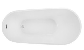 Ванна акриловая Besco Melody 170х80 см с сифоном клик-клак золото глянцевый белый #WAS-170-MZL