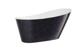 Ванна акрилова Besco Melody 170х80 см із білим сифоном графіт/глянцевий білий #WA-170-MGB