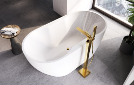 Ванна акриловая Besco Navia 150х80 см с сифоном клик-клак хром глянцевый белый #WAS-150-N