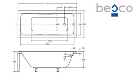 Ванна акриловая Besco Optima 140х70 см глянцевый белый #WAO-140-PK