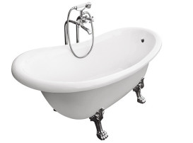 Ванна акриловая Besco Otylia 170х77 см глянцевый белый/ножки хром OT-170-CH-O