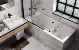 Ванна акриловая Besco Quadro Slim 165х75 см глянцевый белый #WAQ-165-SL