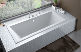 Ванна акриловая Besco Quadro Slim 180х80 см глянцевый белый #WAQ-180-SL