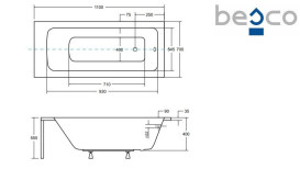 Ванна акриловая Besco Talia 110х70 см глянцевый белый #WAT-110-PK