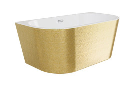 Ванна акрилова Besco Vica New Glam 150х80 см із сифоном хром золото/глянцевий білий #WA-150VNZL