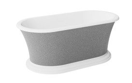 Ванна акрилова Besco Ziva Glam 160х75 см із сифоном золото срібло/глянцевий білий #WWA-160ZSKG