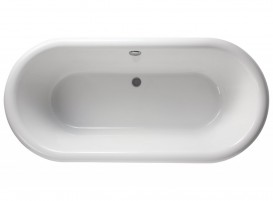 Ванна акрилова Burlington London 180x85 см зі зливом-переливом білий E18