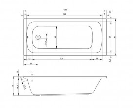 Ванна акриловая Devit Comfort 180х80 см прямоугольная с ножками белый 18080123
