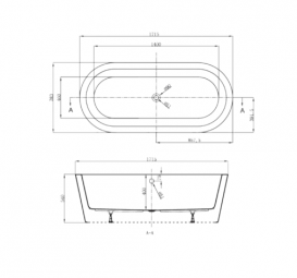 Ванна акриловая Devit Fresh 171.5х78.3 см отдельностоящая с ножками белый 17080121