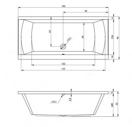 Ванна акриловая Devit Graphics 190х90 см пристенная с ножками белый 19090126