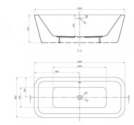 Ванна акрилова Devit Gredos 180х80 см окремостояча з ніжками білий 18080129