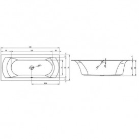 Ванна акрилова Devit Lusso New 170х75 см пристінна права з ніжками білий 17075135R