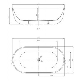 Ванна акрилова Devit Ovale 178х90 см окремостояча з ніжками білий 18090136
