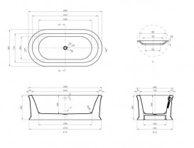 Ванна акриловая Devit Sheffield 180х90 см отдельностоящая с ножками белый 18090133
