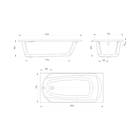 Ванна акриловая Devit Sigma 160х75 см пристенная с ножками белый 16075130N