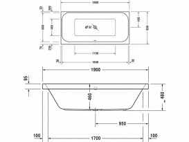 Ванна акриловая Duravit Happy D.2 Combi-System P гидромассажная 190х90 см белый 760315000CP1000